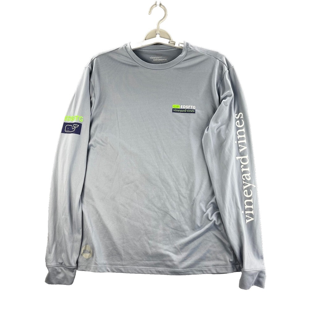 Vineyard Vines Performance Shirt Blue Mens XS EDSFTG Long Sleeve Graphic Print